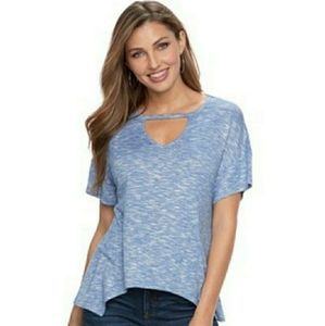 Juicy Couture Sharkbite Hem Knit Top Blue Size XS